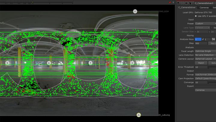 Camera rig solving instantly with presets in Cara VR